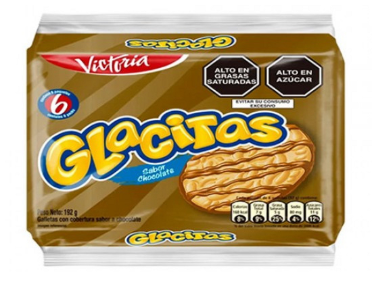 Glacitas Galleta Sabor Chocolate 32 gm X 6