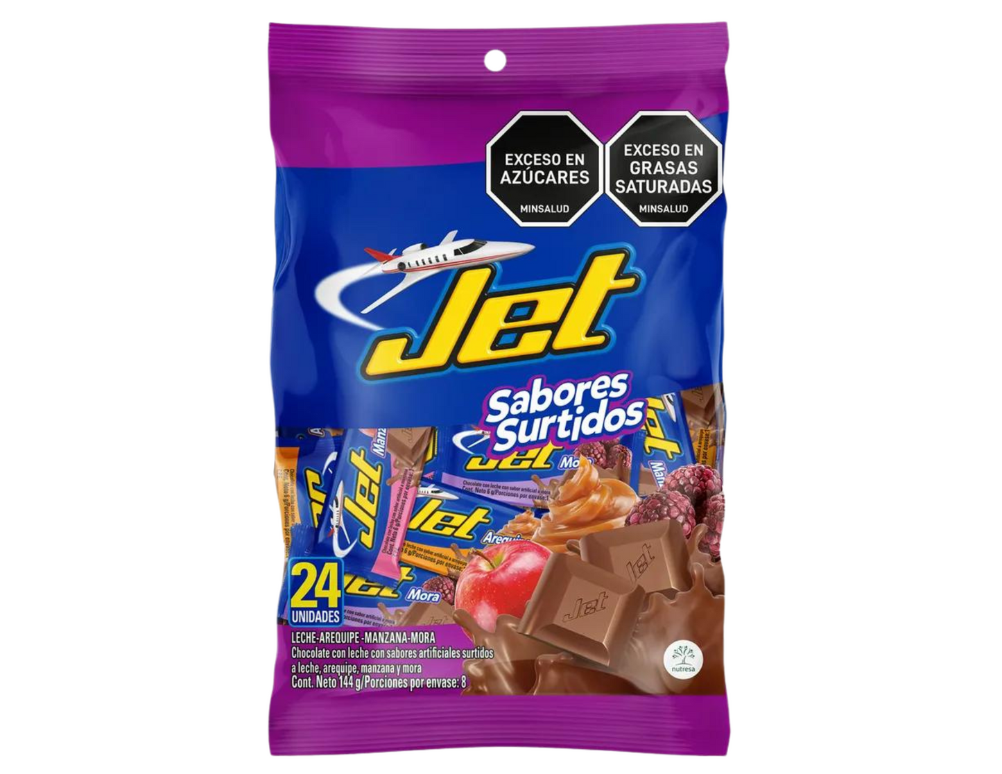 Jet mini Chocolatinas Sabores Surtidos 6gm X 24