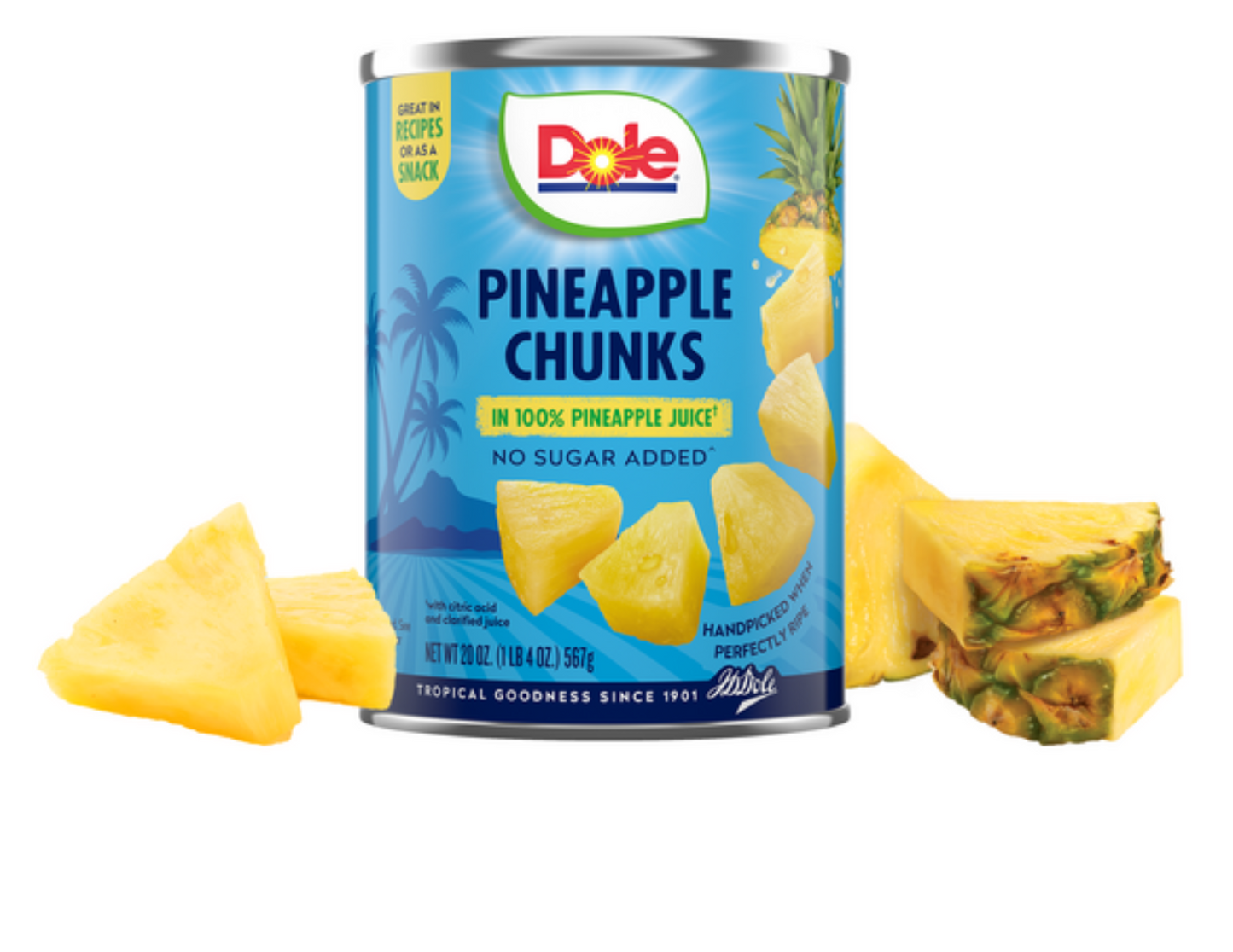 Dole Pineapple Chunks 100% Juice 20 oz