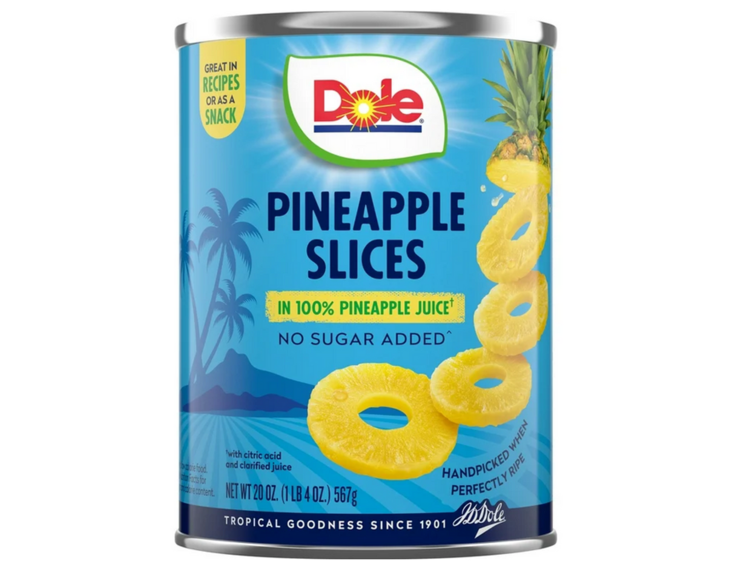 Dole Pineapple Slices 100% Juice 20 oz