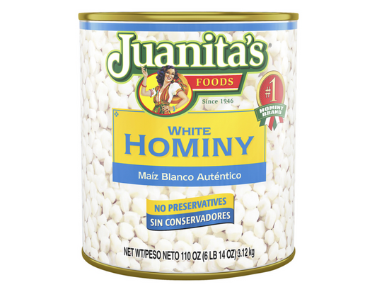 Juanitas White Hominy 1 gal