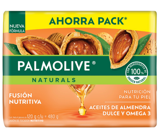 Palmolive Jabon Barra Aceites de Almendra Dulce y Omega 4 ct