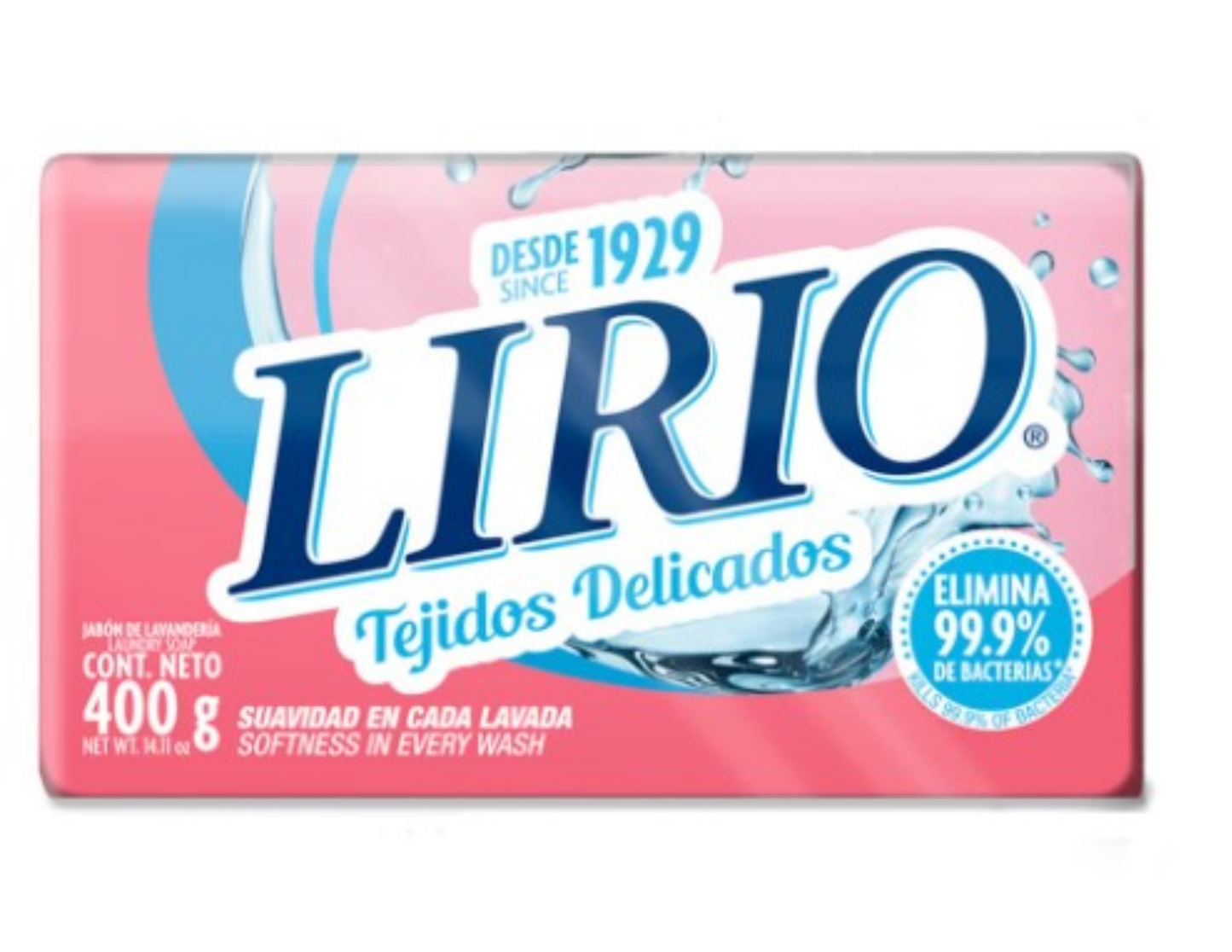 Lirio Rosa Jabon Barra 14.1 oz