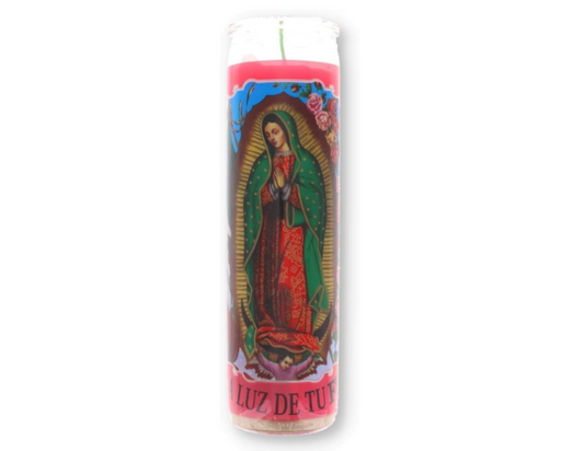 Mex Vela Guadalupe Rosa 12 ct