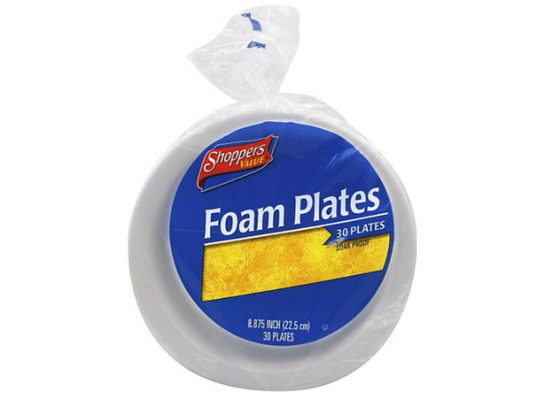 Shoppers Value Foam Plates 8.875 inches 30 ct