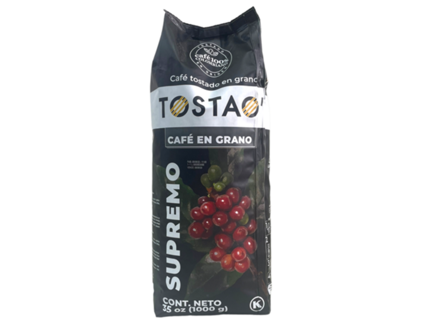 Tostao Cafe Supremo en Grano 10.5 oz