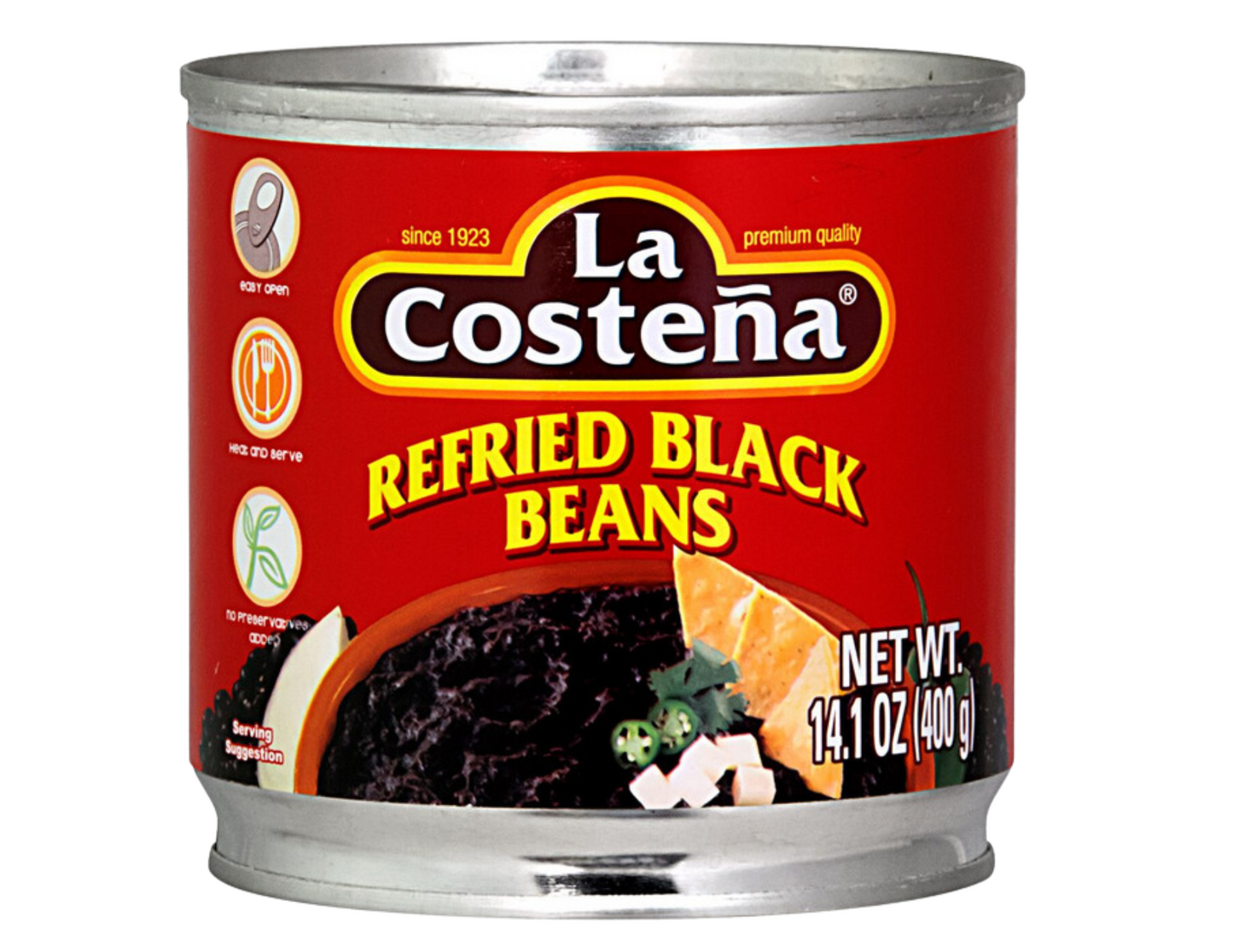 La Costena  Frijoles Refritos Negros 14 oz