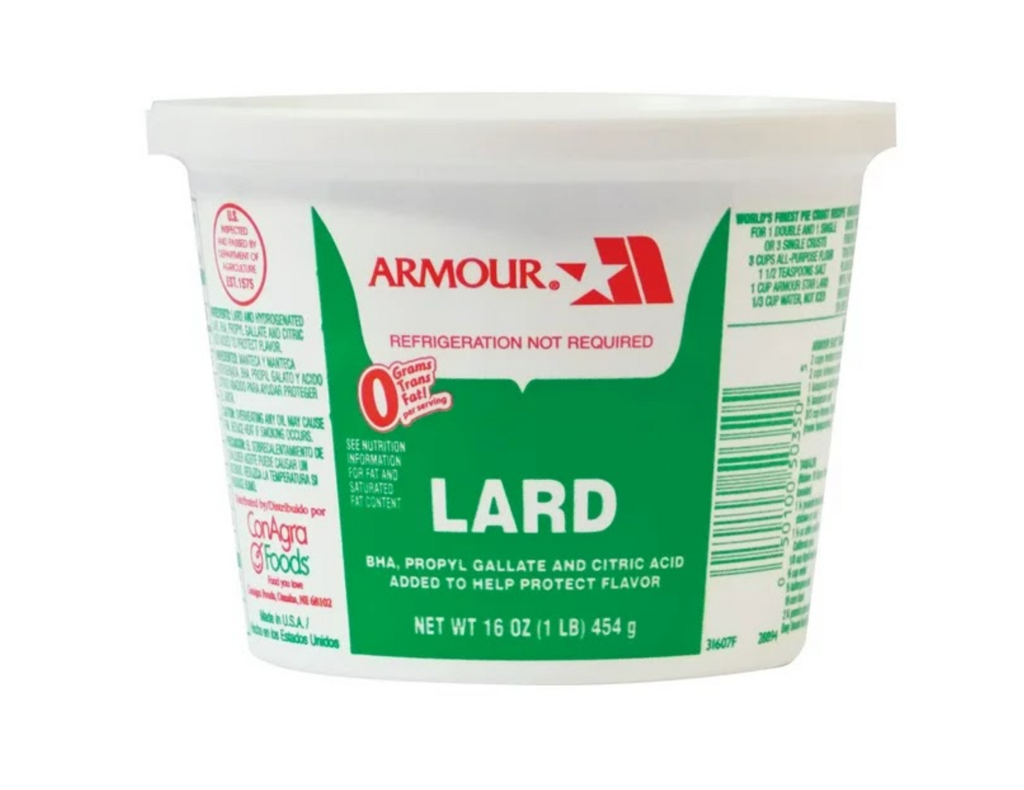 Armour Manteca/Lard 16 oz (1 lb)