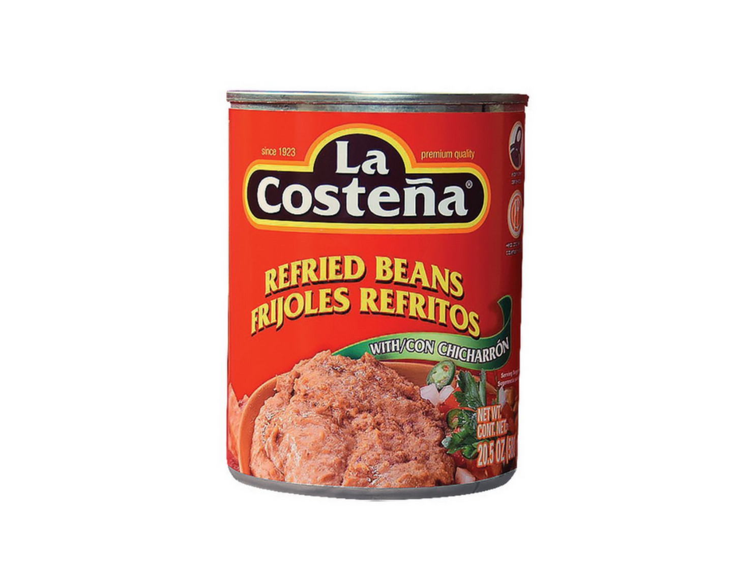 La Costena  Frijoles Chicharron Refritos  20.5 oz