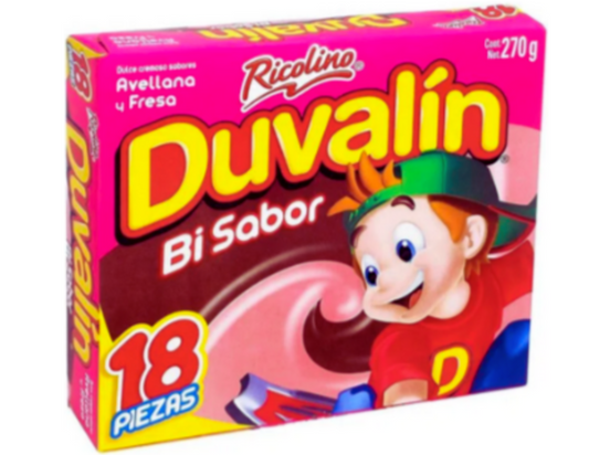 Ricolino Duvalines Bi-Sabor Fresa/Vainilla 18 ct